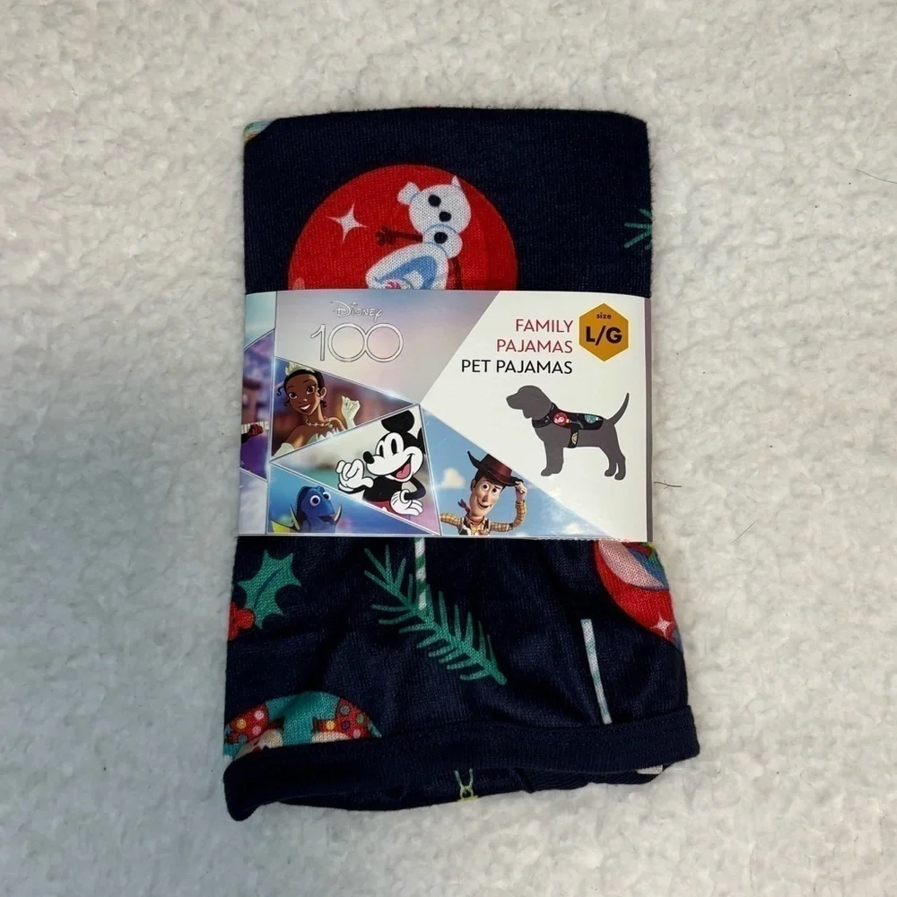 Disney Pet Dog Blue Christmas Allover Print Pajama Style Cape Size Large
